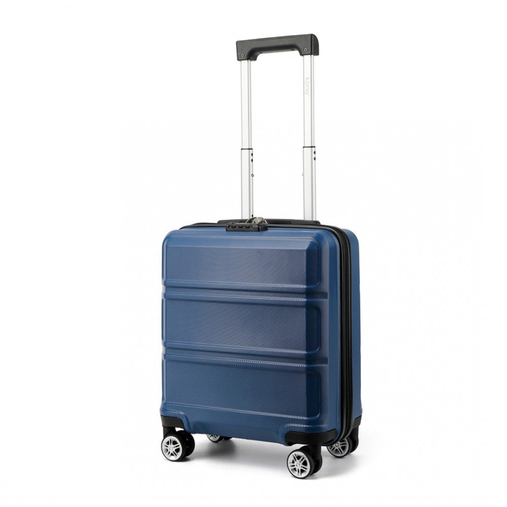 ABS Sculpted Horizontal Design Cabin Luggage – 16-Inch – Navy
