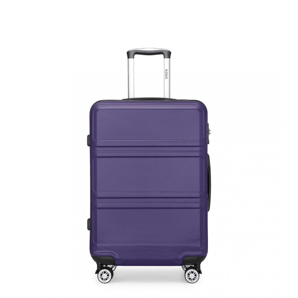 ABS Sculpted Horizontal Design Cabin Luggage – 20-Inch – Purple