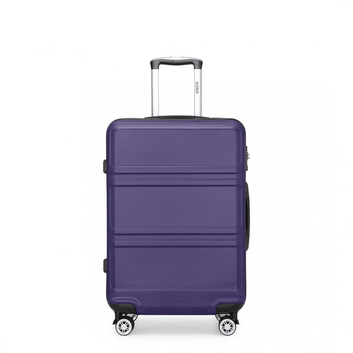 ABS Sculpted Horizontal Design Cabin Luggage – 20-Inch – Purple