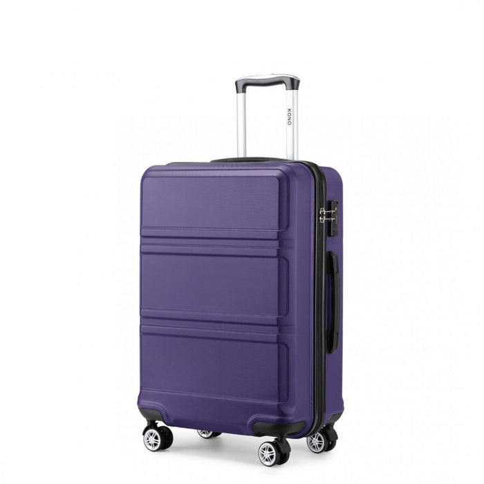 ABS Sculpted Horizontal Design Cabin Luggage – 20-Inch – Purple