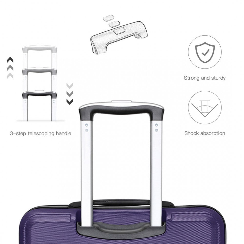 ABS Sculpted Horizontal Design Suitcase – 24-Inch – Purple