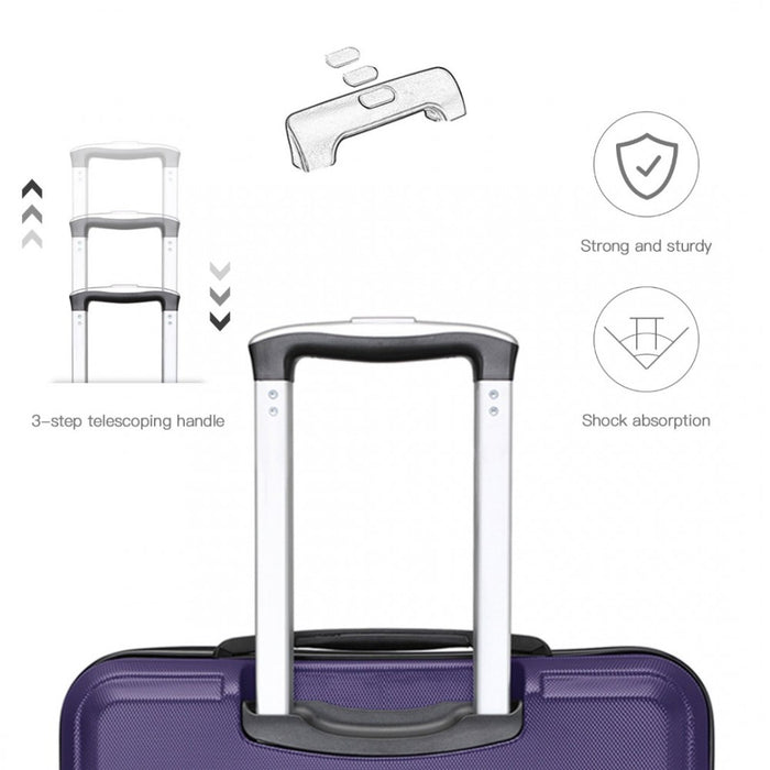 ABS Sculpted Horizontal Design Suitcase – 24-Inch – Purple