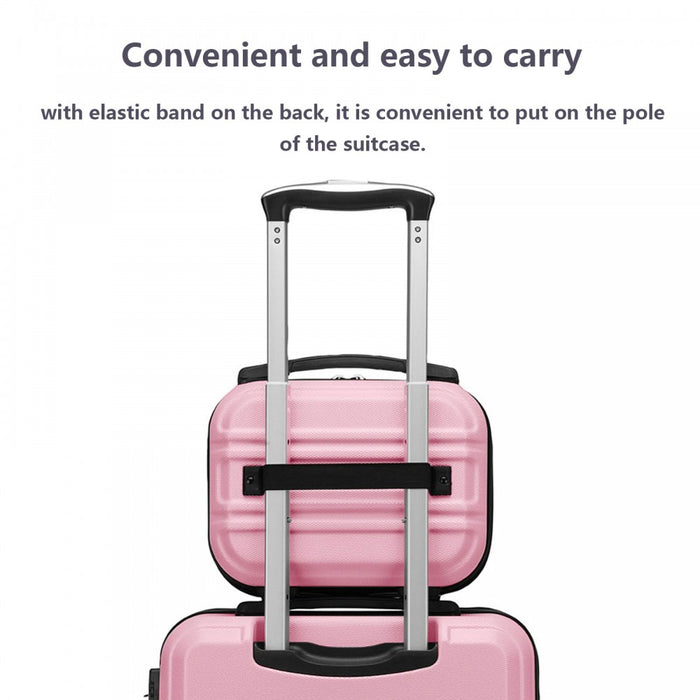 Lightweight ABS Hard Shell Vanity Case – 12-Inch – Pink