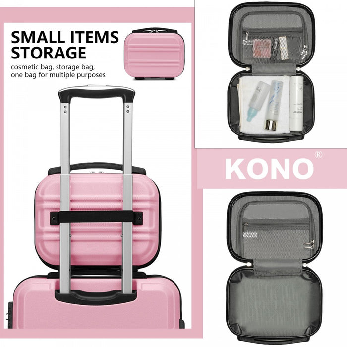 Lightweight ABS Hard Shell Vanity Case – 12-Inch – Pink