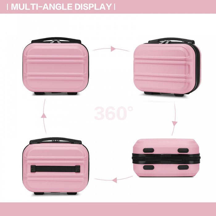 Lightweight ABS Hard Shell Vanity Case – 12-Inch – Pink