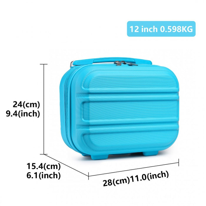 Lightweight ABS Hard Shell Vanity Case – 12-Inch – Blue