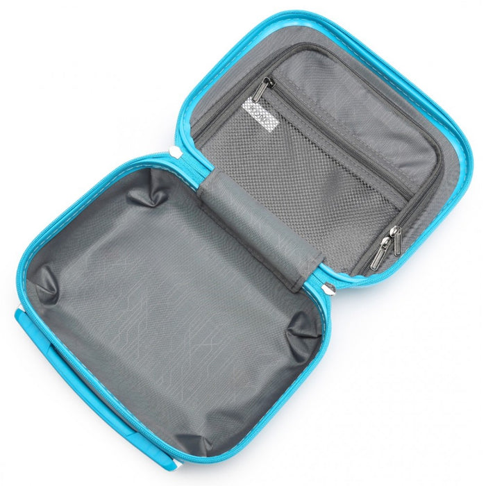 ABS 4 Wheel Suitcase Set with Vanity Case – Blue