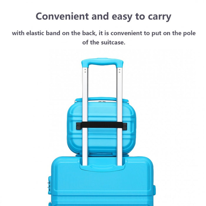 Lightweight ABS Hard Shell Vanity Case – 12-Inch – Blue