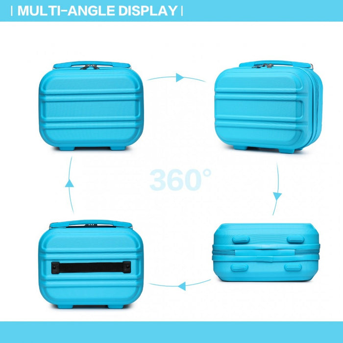 Lightweight ABS Hard Shell Vanity Case – 12-Inch – Blue