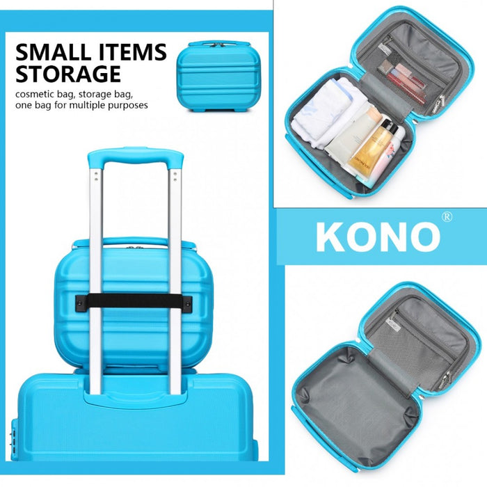 Lightweight ABS Hard Shell Vanity Case – 12-Inch – Blue