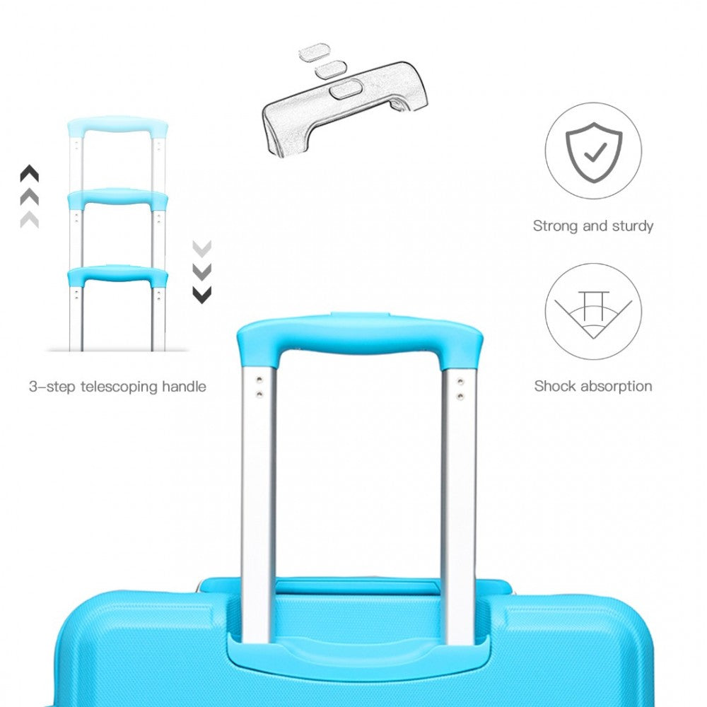 ABS Sculpted Horizontal Design Cabin Luggage – 20-Inch – Blue