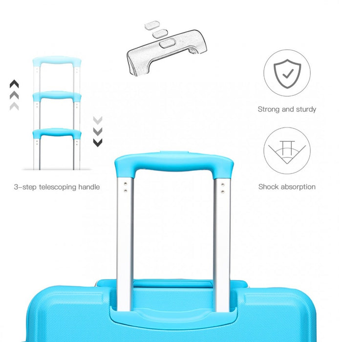 ABS Sculpted Horizontal Design Cabin Luggage – 20-Inch – Blue