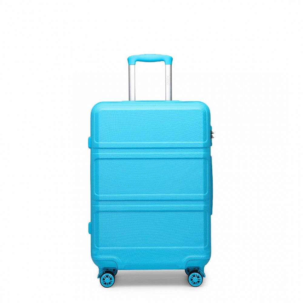 ABS Sculpted Horizontal Design Cabin Luggage – 20-Inch – Blue