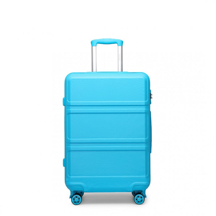 ABS Sculpted Horizontal Design Cabin Luggage – 20-Inch – Blue