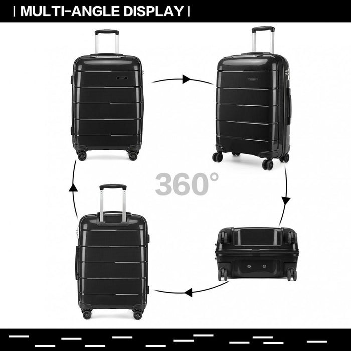 PP Hard Shell Cabin Suitcase – 20-Inch – Black