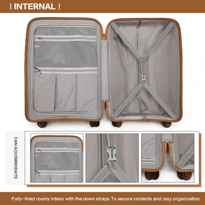 PP Hard Shell Suitcase – 24-Inch – Cream