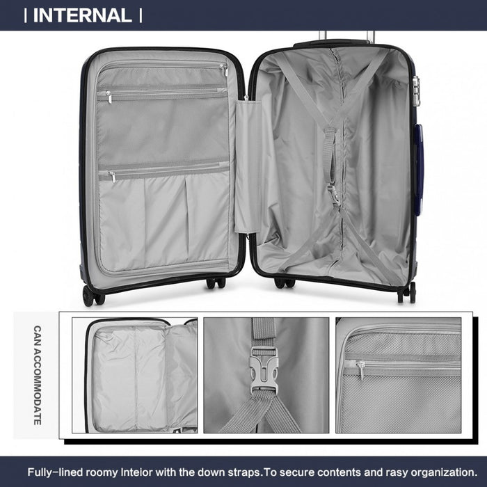 PP Hard Shell Suitcase Set – 20/24/28-Inch – Navy