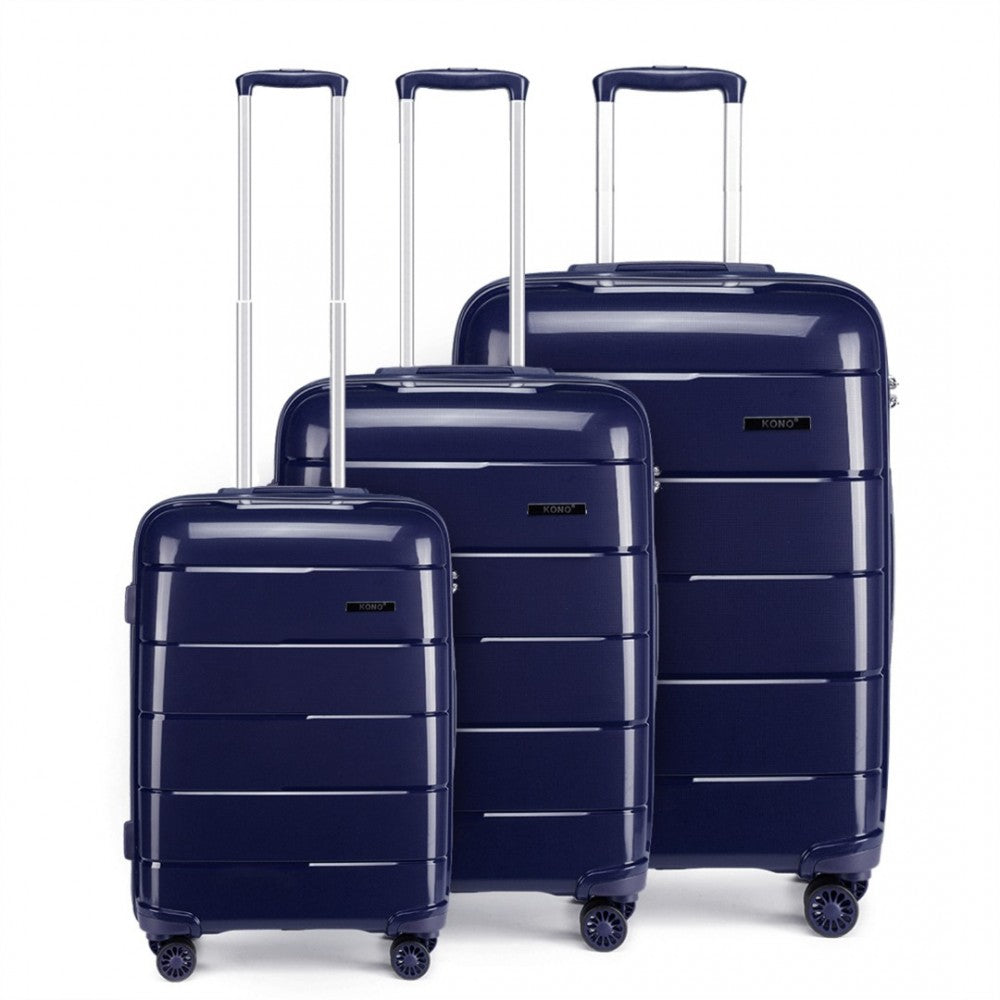 PP Hard Shell Suitcase Set – 20/24/28-Inch – Navy