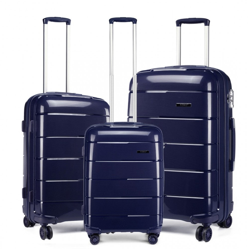 PP Hard Shell Suitcase Set – 20/24/28-Inch – Navy