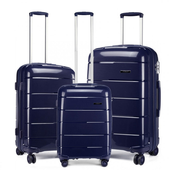 PP Hard Shell Suitcase Set – 20/24/28-Inch – Navy