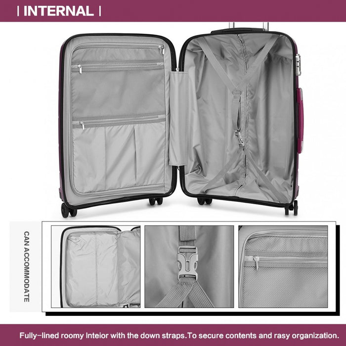 PP Hard Shell Cabin Suitcase – 20-Inch – Purple