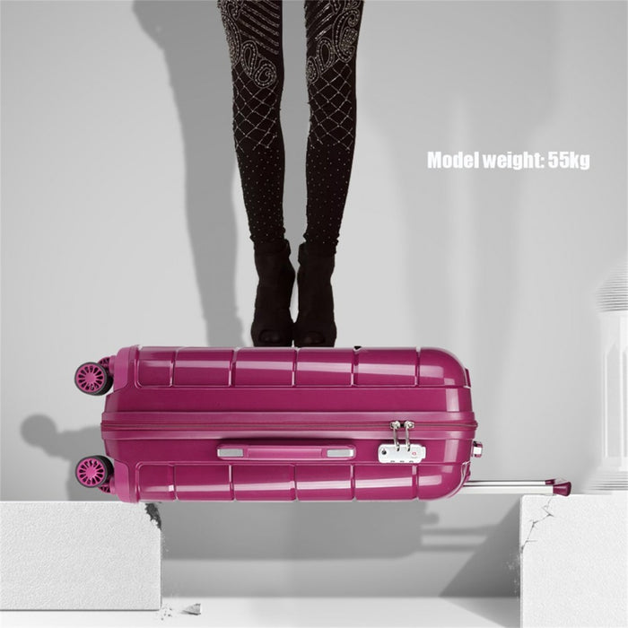 PP Hard Shell Suitcase – 24-Inch – Purple