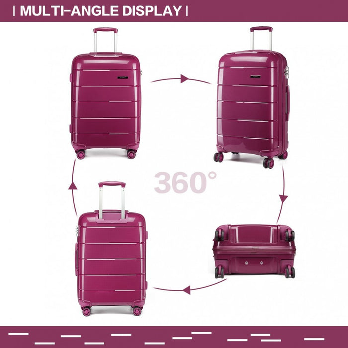 PP Hard Shell Cabin Suitcase – 20-Inch – Purple