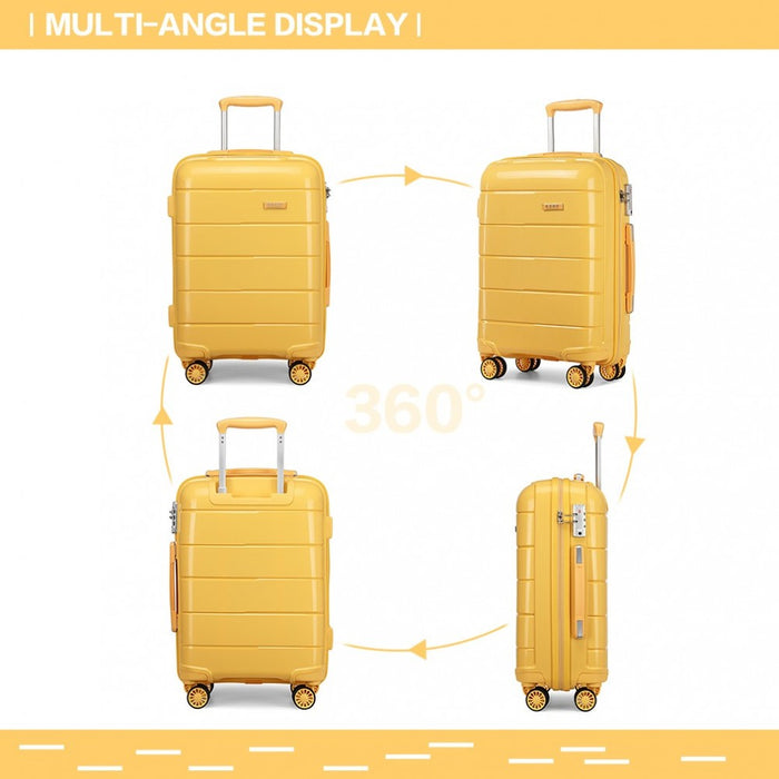 PP Hard Shell Suitcase – 24-Inch – Yellow