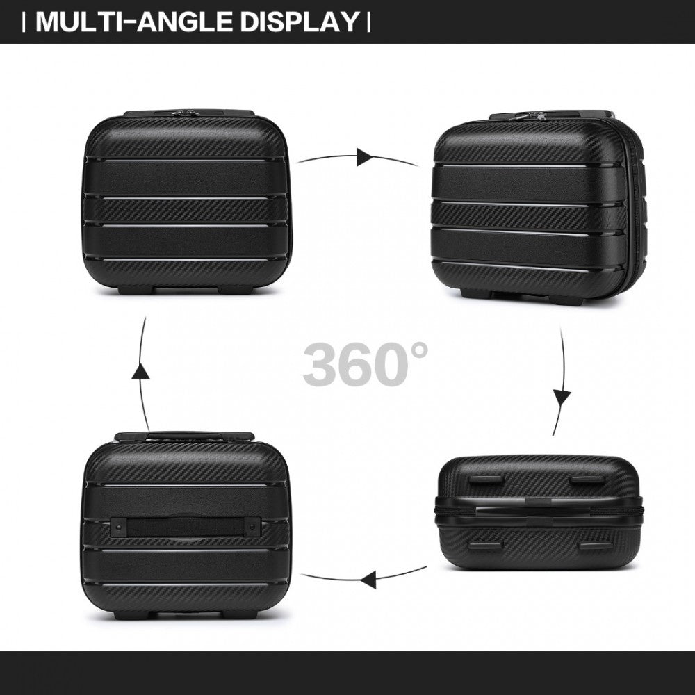 Multi-Texture PP Hard Shell Vanity Case – 14-Inch – Classic Collection – Black