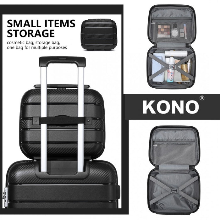 Multi-Texture PP Hard Shell Vanity Case – 14-Inch – Classic Collection – Black