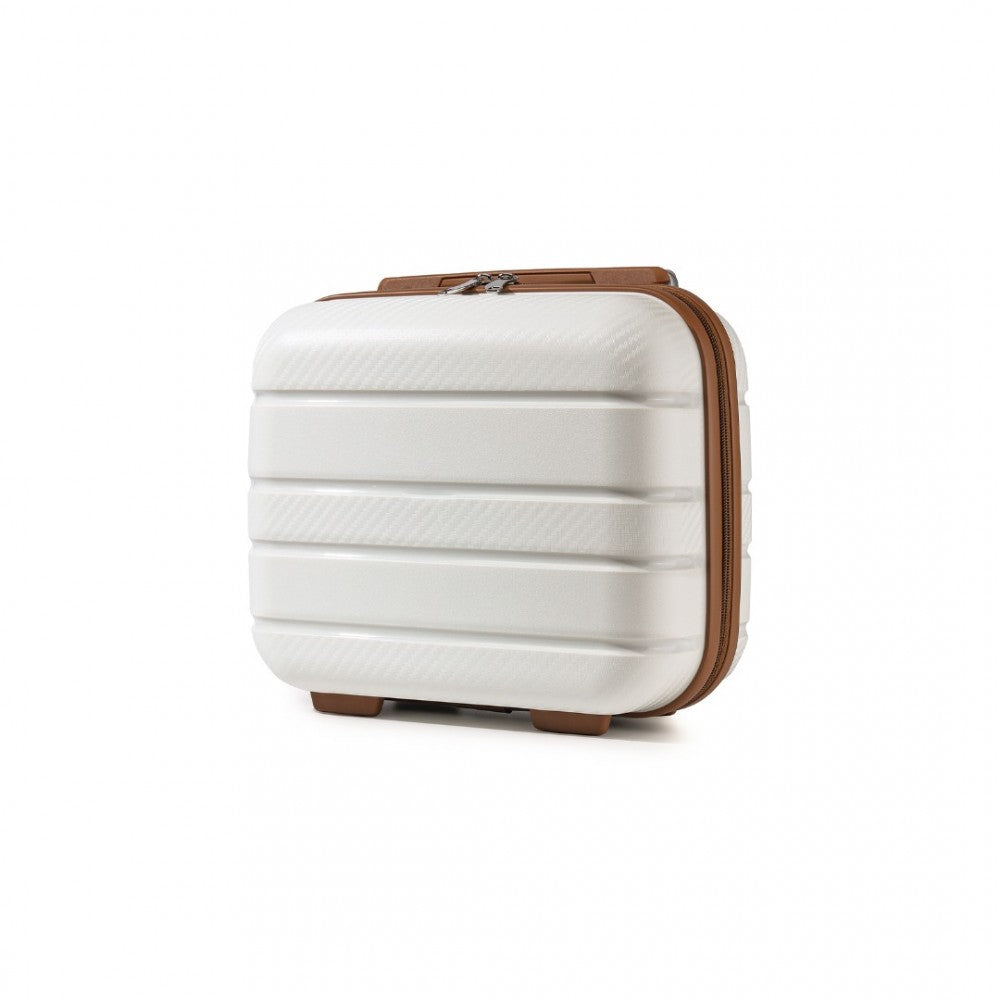 Multi-Texture PP Hard Shell Vanity Case – 14-Inch – Classic Collection – Cream