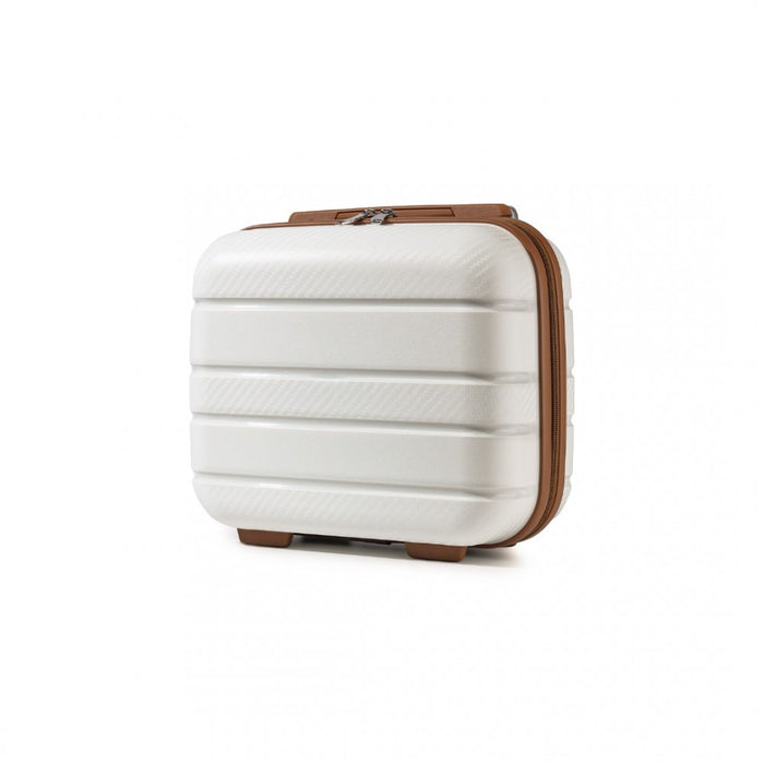 Multi-Texture PP Hard Shell Vanity Case – 14-Inch – Classic Collection – Cream