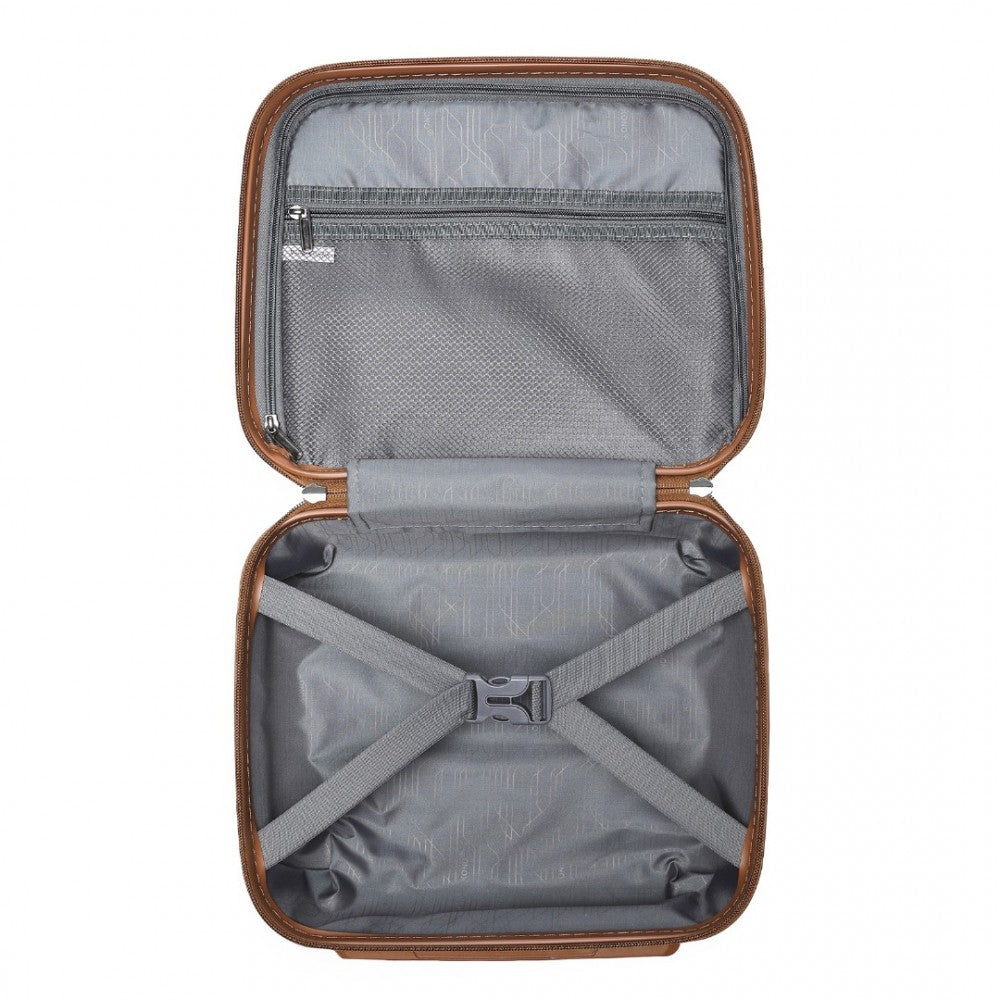Multi-Texture PP Hard Shell Vanity Case – 14-Inch – Classic Collection – Cream