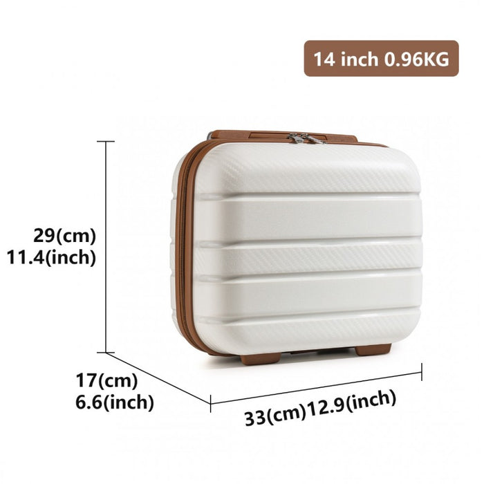 Multi-Texture PP Hard Shell Vanity Case – 14-Inch – Classic Collection – Cream