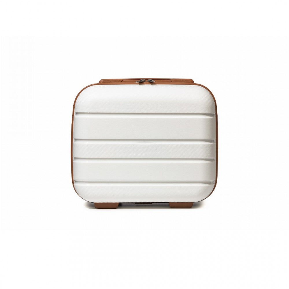 Multi-Texture PP Hard Shell Vanity Case – 14-Inch – Classic Collection – Cream