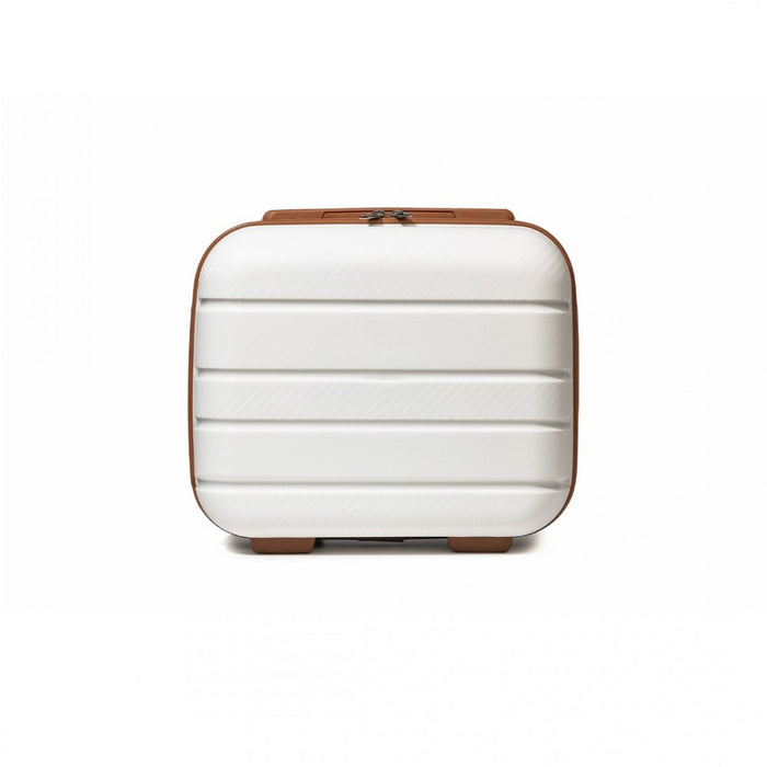 Multi-Texture PP Hard Shell Vanity Case – 14-Inch – Classic Collection – Cream