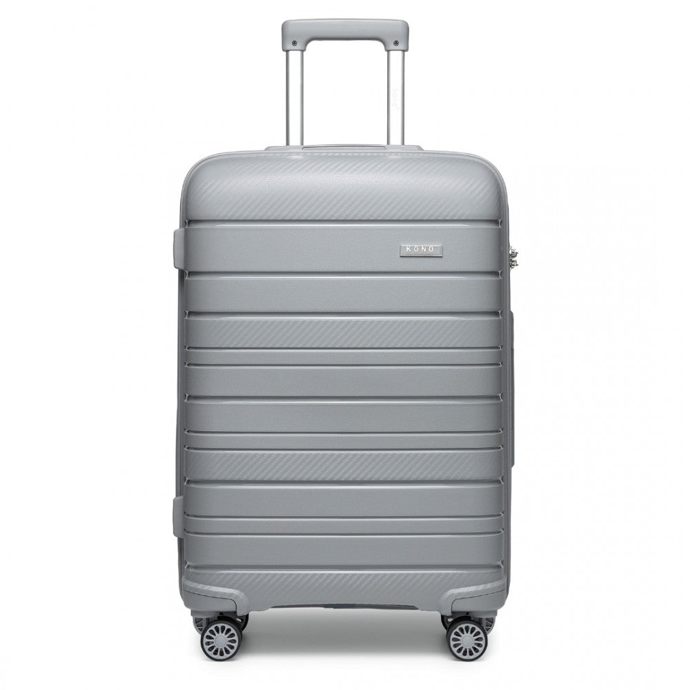 Multi-Texture PP Hard Shell Suitcase – 20-Inch – Classic Collection – Grey