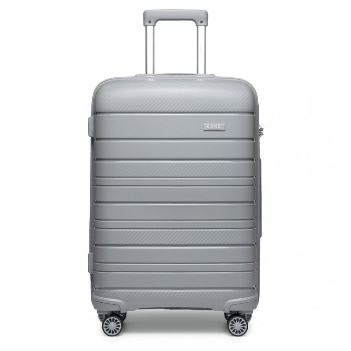 Multi-Texture PP Hard Shell Suitcase – 28-Inch – Classic Collection – Grey