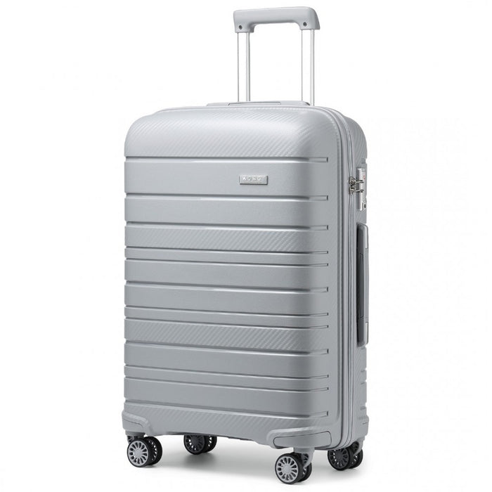 Multi-Texture PP Hard Shell Suitcase – 28-Inch – Classic Collection – Grey