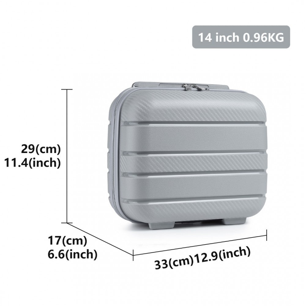 Multi-Texture PP Hard Shell Vanity Case – 14-Inch – Classic Collection – Grey