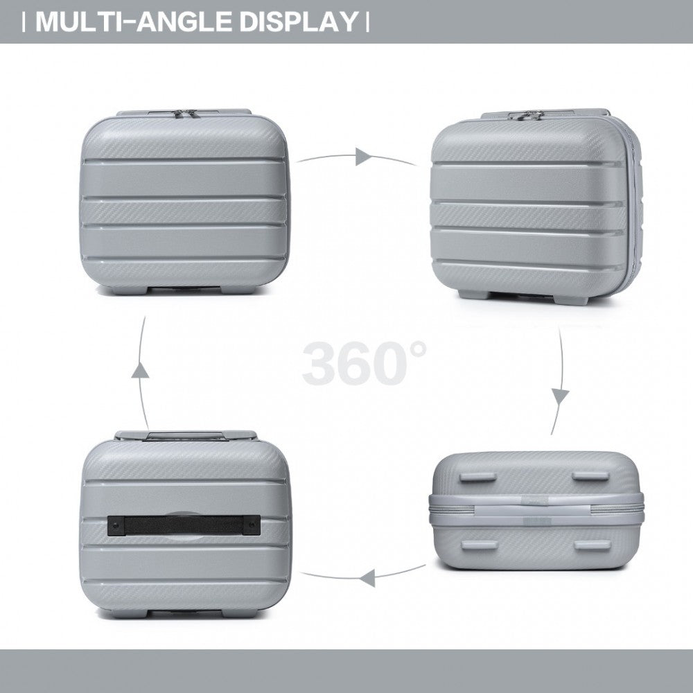 Multi-Texture PP Hard Shell Vanity Case – 14-Inch – Classic Collection – Grey