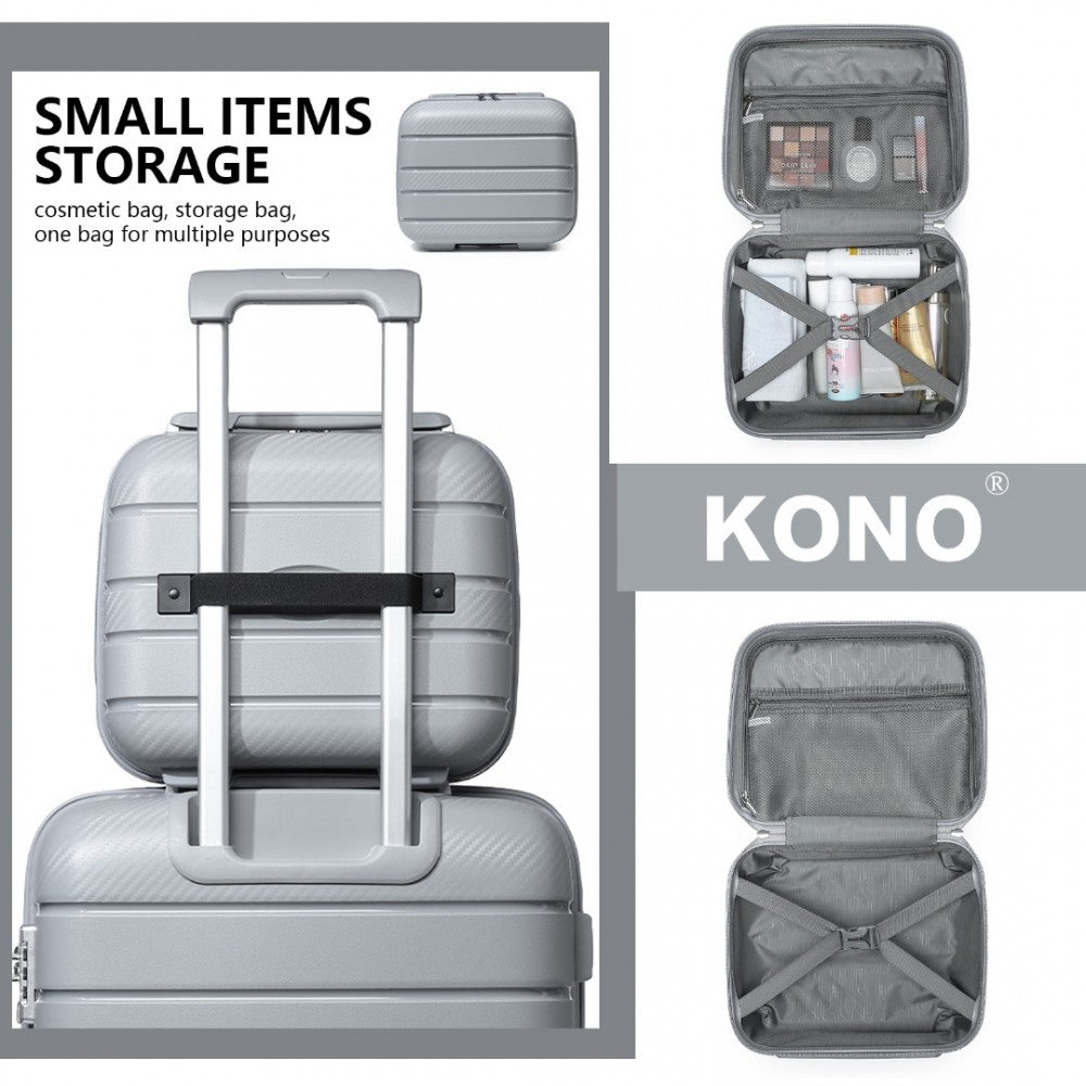 Multi-Texture PP Hard Shell Vanity Case – 14-Inch – Classic Collection – Grey