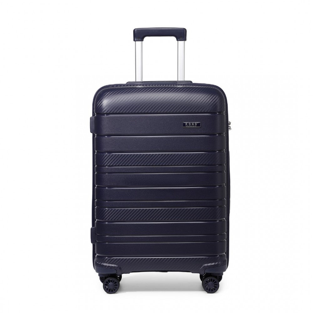 Multi-Texture PP Hard Shell Suitcase – 24-Inch – Classic Collection – Navy