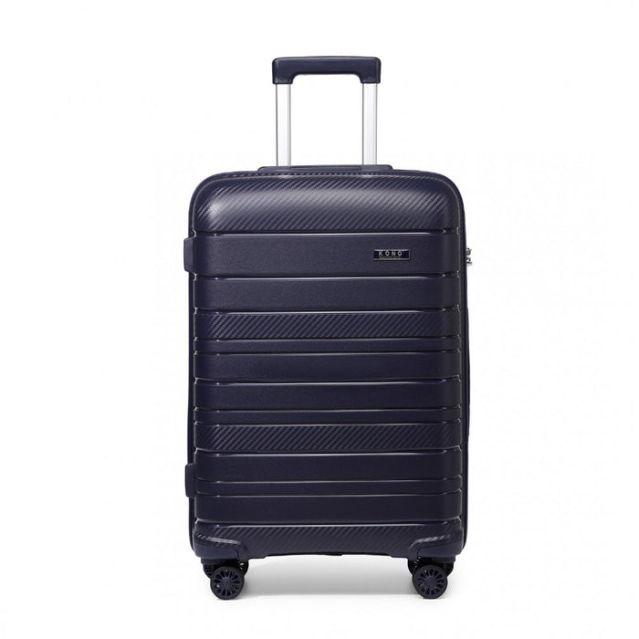 Multi-Texture PP Hard Shell Suitcase – 20-Inch – Classic Collection – Navy