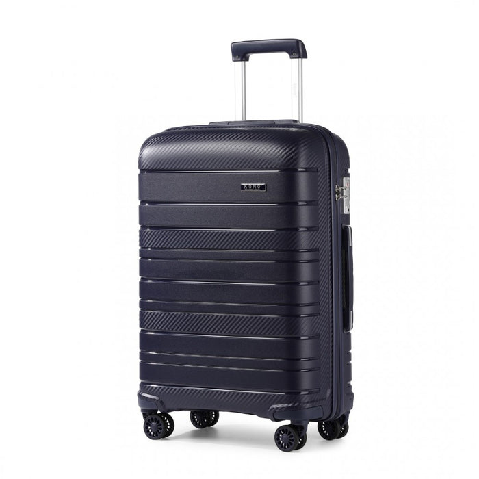 Multi-Texture PP Hard Shell Suitcase – 20-Inch – Classic Collection – Navy