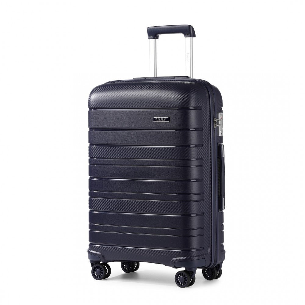 Multi-Texture PP Hard Shell Suitcase – 24-Inch – Classic Collection – Navy