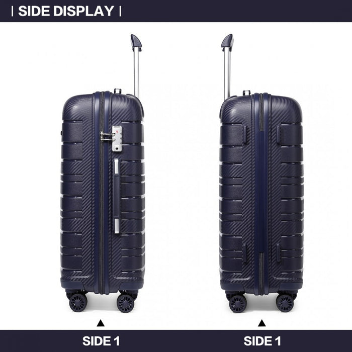Multi-Texture PP Hard Shell Suitcase – 20-Inch – Classic Collection – Navy