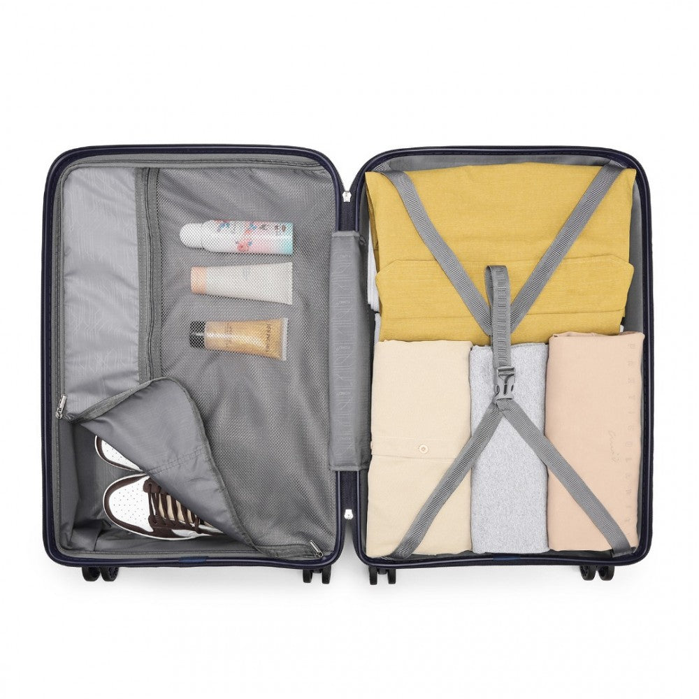 Multi-Texture PP Hard Shell Suitcase – 20-Inch – Classic Collection – Navy