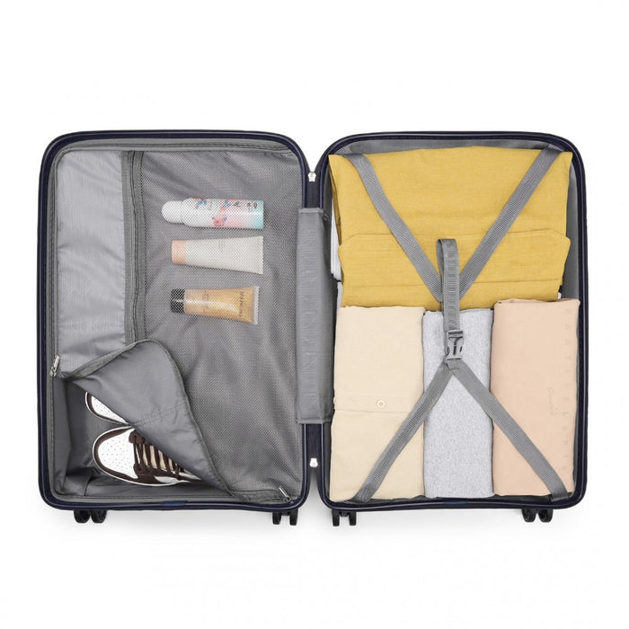Multi-Texture PP Hard Shell Suitcase – 20-Inch – Classic Collection – Navy