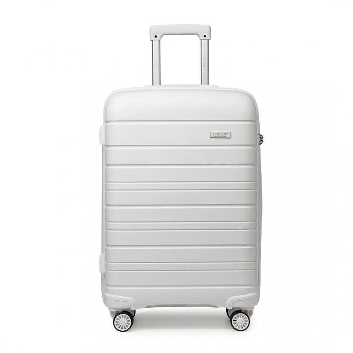 Multi-Texture PP Hard Shell Suitcase – 24-Inch – Classic Collection – White